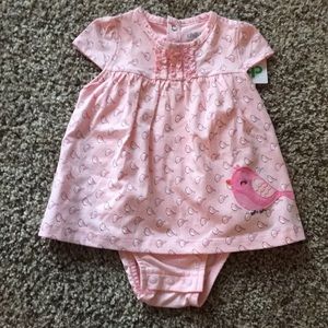 Carters pink bird baby dress